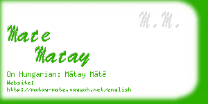 mate matay business card